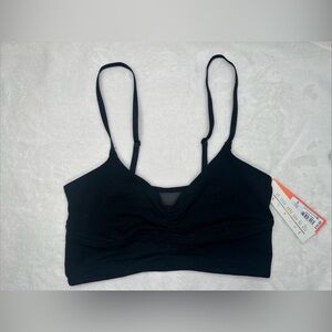 Colsie Women's Black Ruched Bralette With Adjustable Straps Small & XSmall